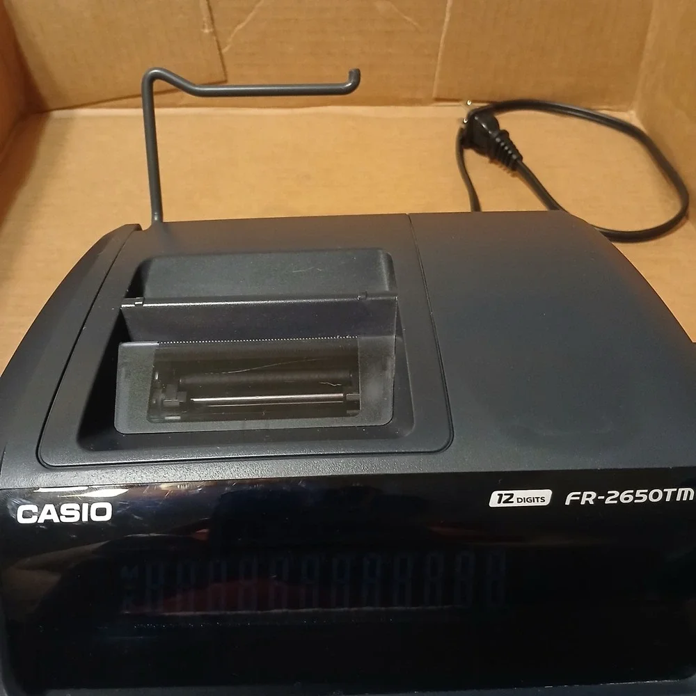 Casio FR-2650TM Printing Calculator 12 Digit Adding Machine Tax Exchange Decimal